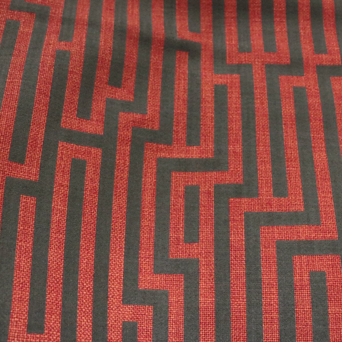 Linen Blend Flock Lines Upholstery Fabric by the Yard