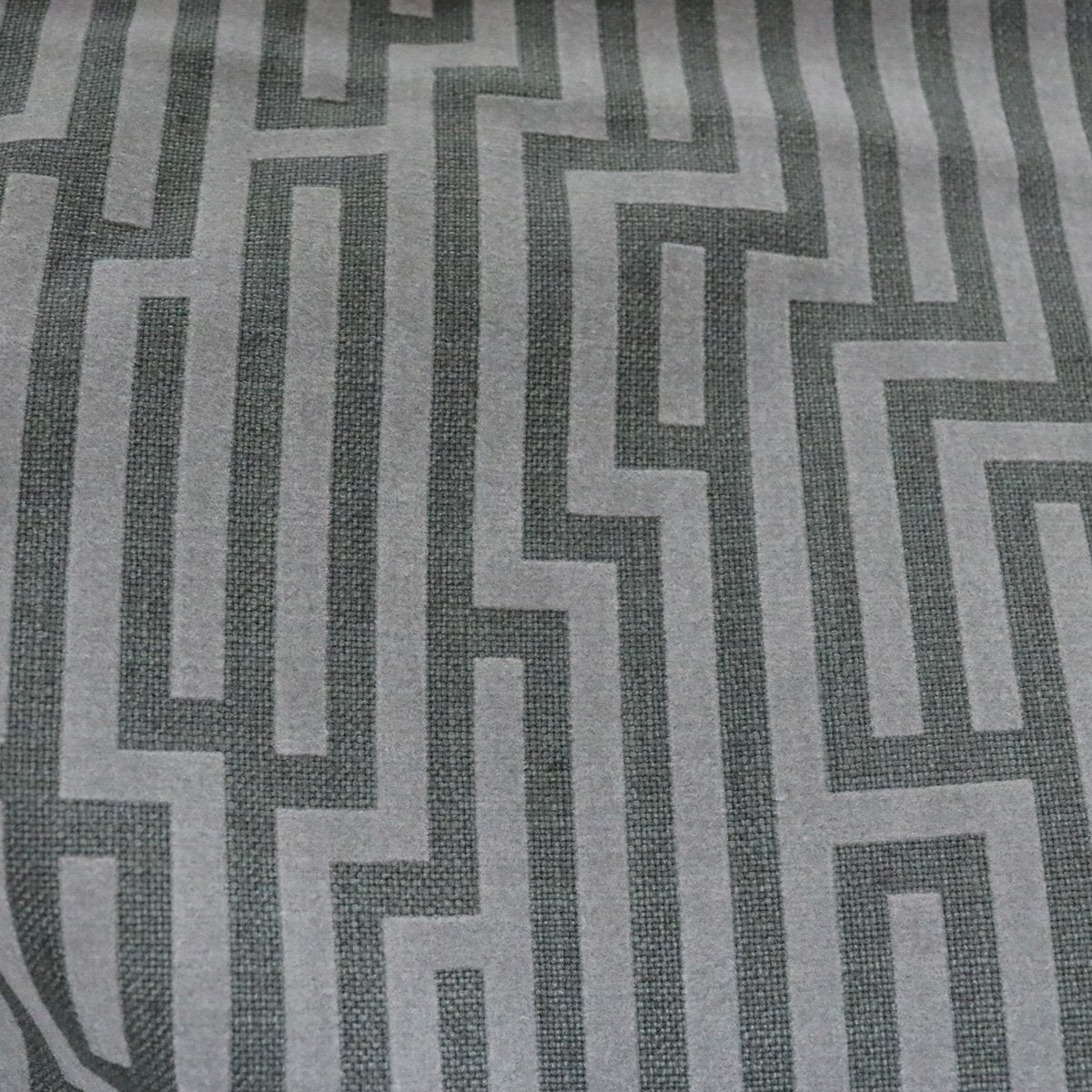 Linen Blend Flock Lines Upholstery Fabric by the Yard