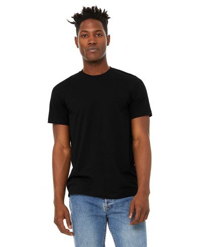 Bella Canvas 3001CVC CVC Fabric - Solid Black Blend, Heathered, Short Sleeve, Crew Neck (1 Piece)