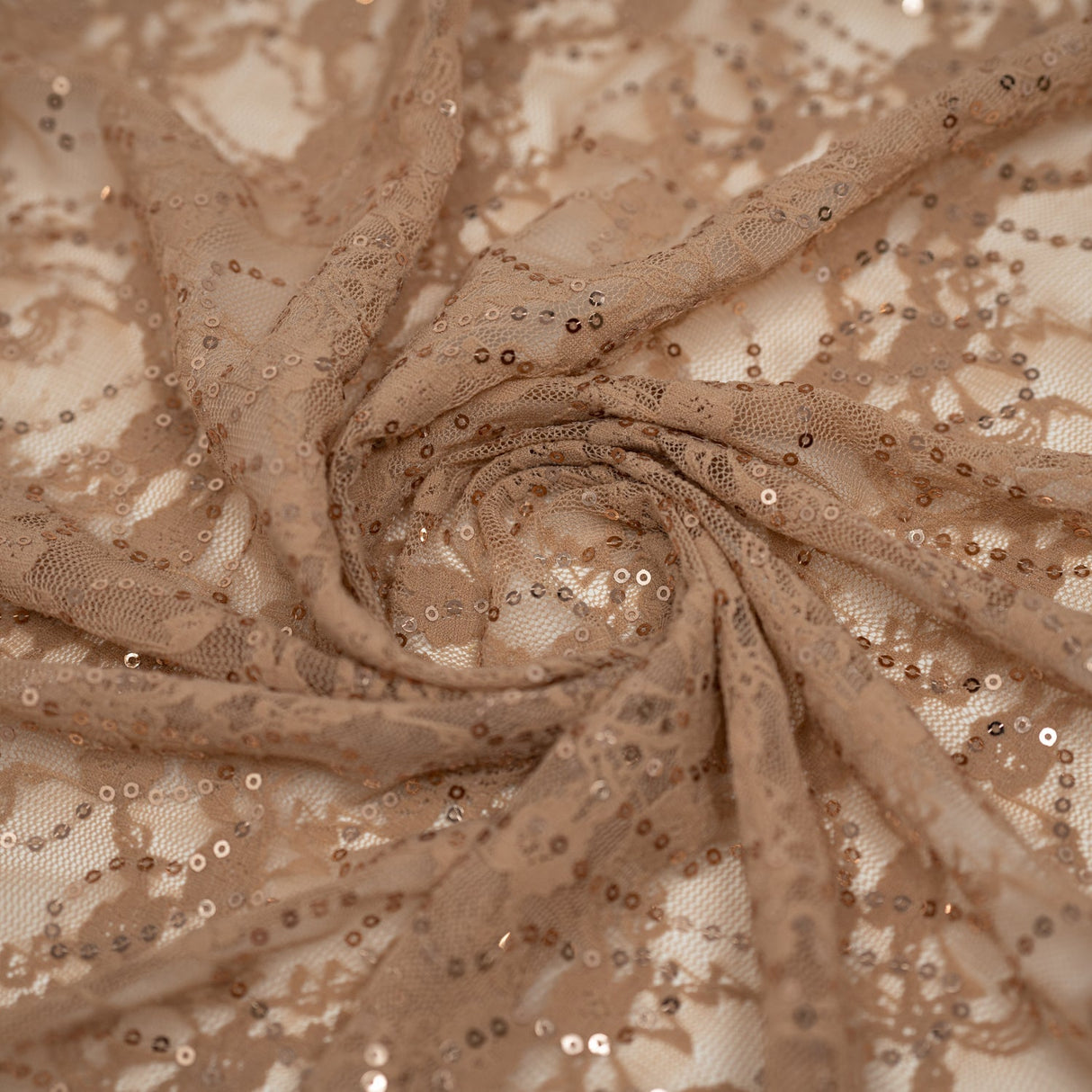 Sophia Stretch Lace Sequin Nylon Spandex Fabric - Sequin Lace, 48" Width, 2-Way Stretch, 129 GSM (1 Yard)