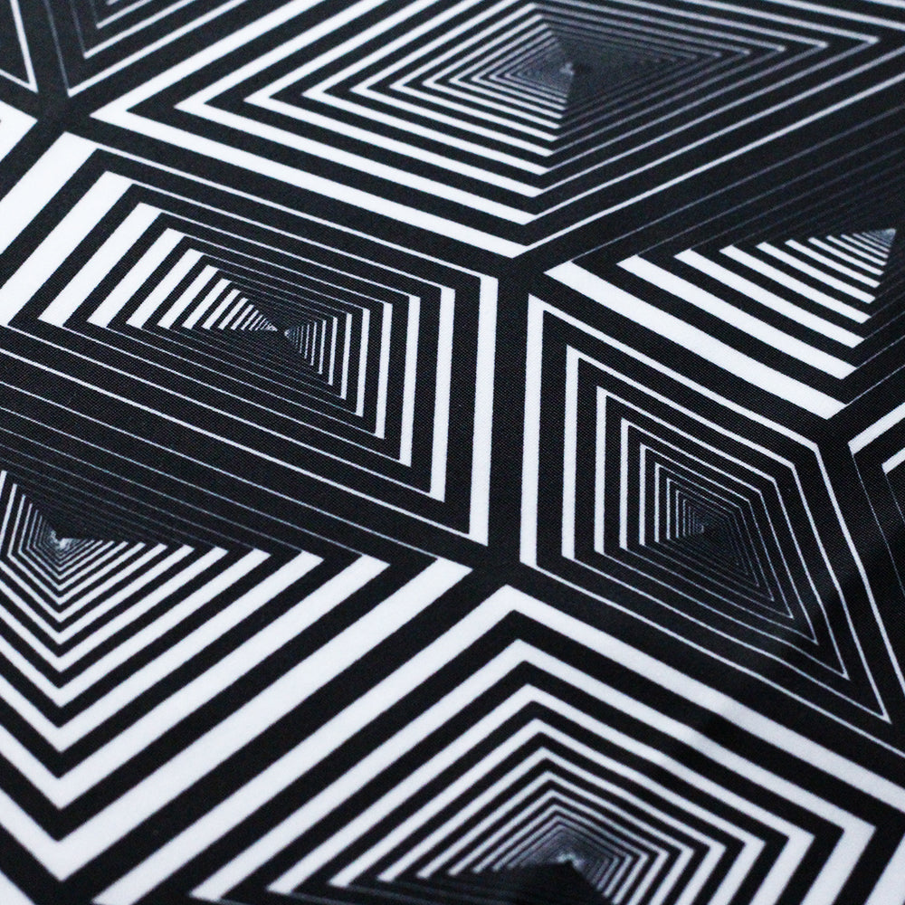 Space Geo Poly Spandex Fabric - Black/White Diamond Print, 58/60" Width (1 Yard)