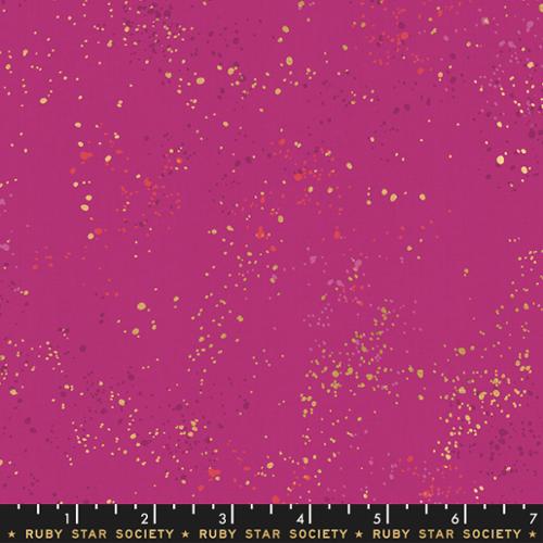 Cotton Speckled Metallic Berry Fabric 43/44"