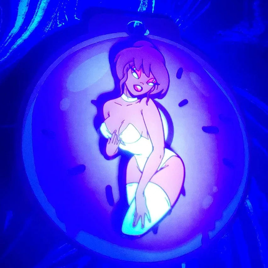 Holly Would Lounge Singer - White with Glow in The Dark - Enamel Pin