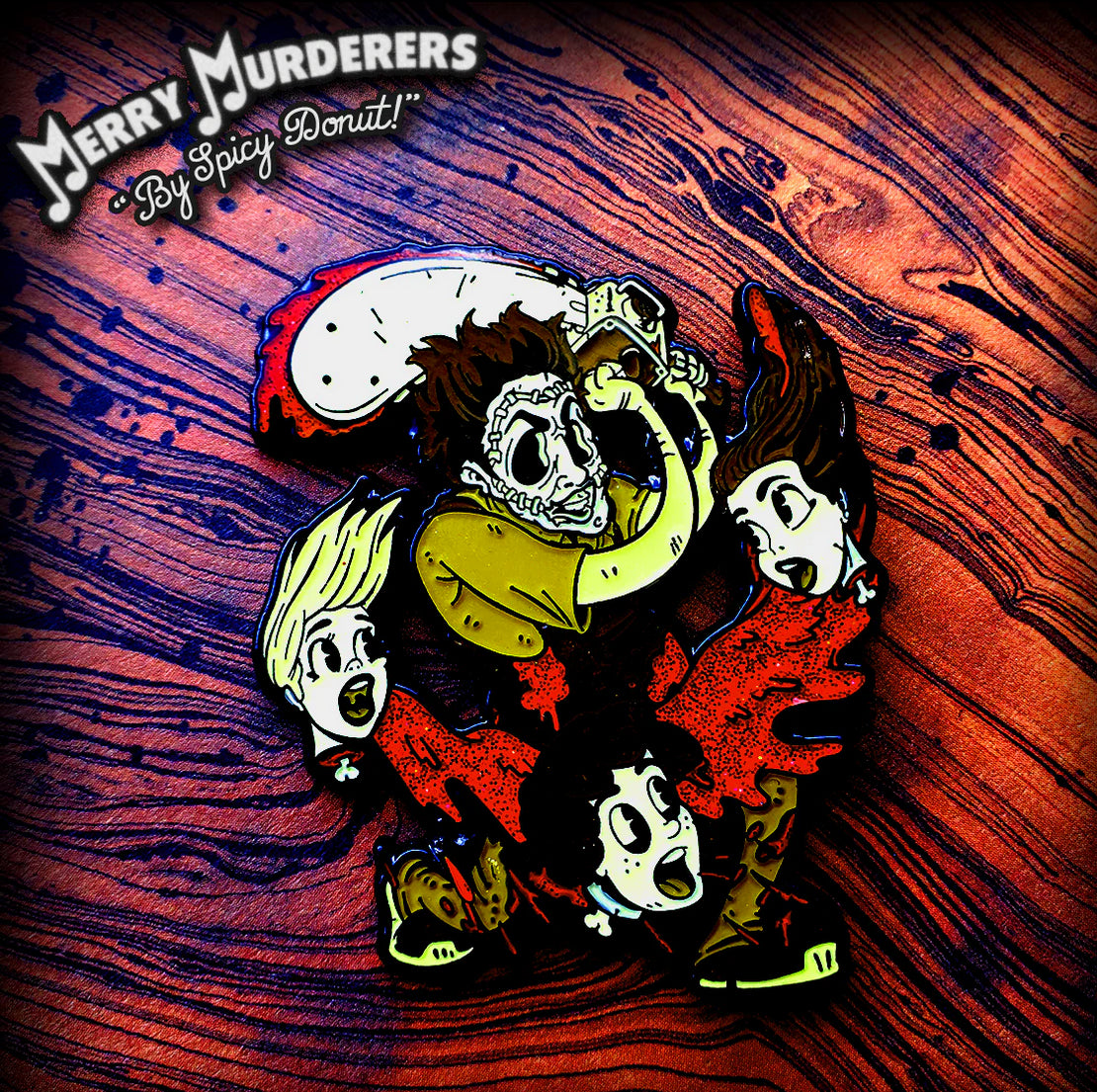 Leatherface in La La Land - With Glitter Blood - Enamel Pin