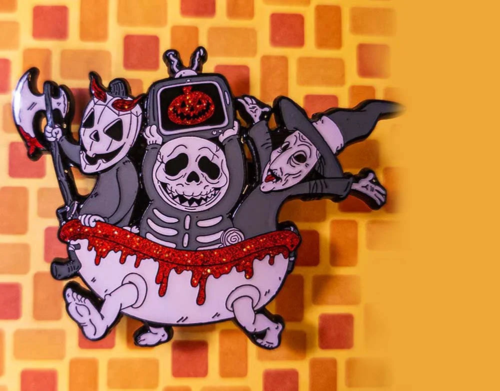 Tis the Season of the Witch - Black and White Variant - With Glitter Blood - Enamel Pin