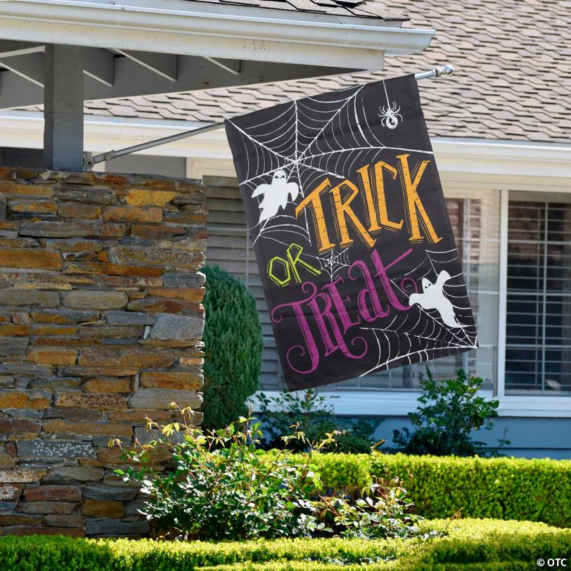 Spider Webs and Ghosts Trick or Treat Outdoor Garden Flag 28" x 40"