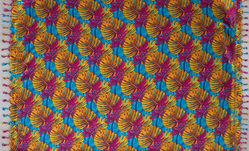 Rayon Sarong with Fringes Split Leaf