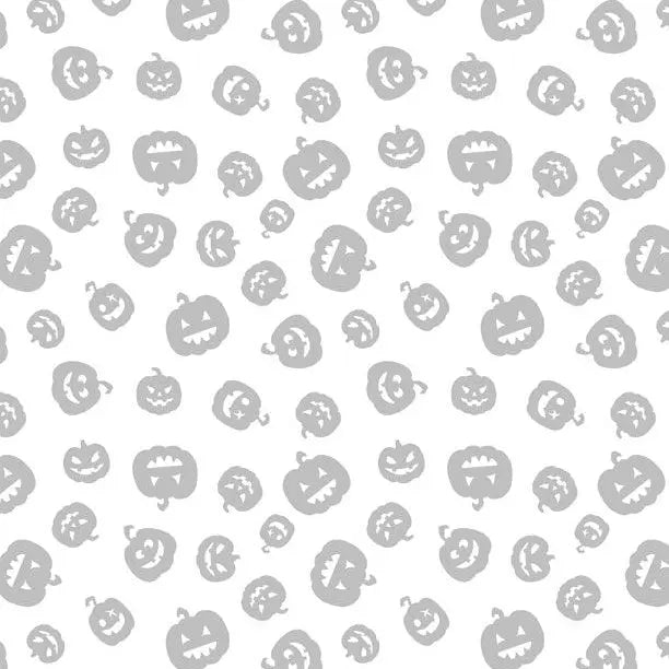Cotton Fabric Pumpkin Toss White on White 44/45"