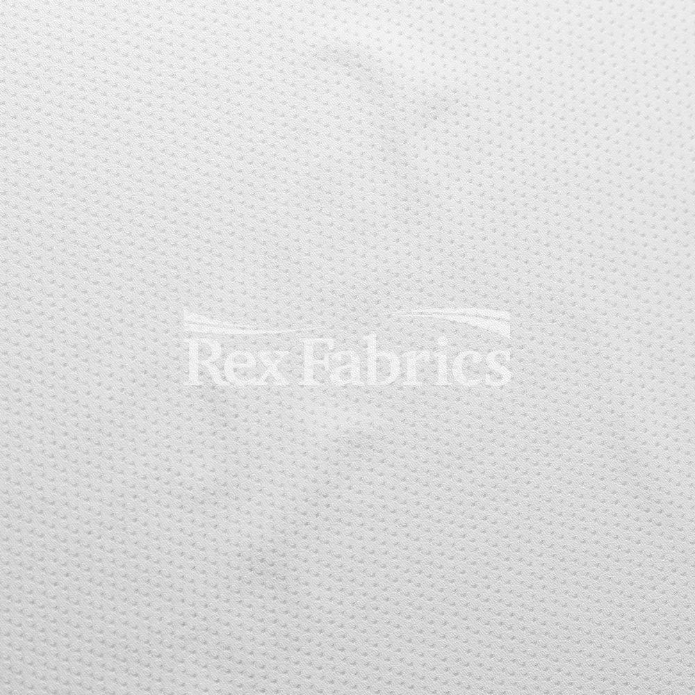 Sport Mesh PFP Polyester Spandex Mesh Fabric - White Solid, 58/60" Width (1 Yard)