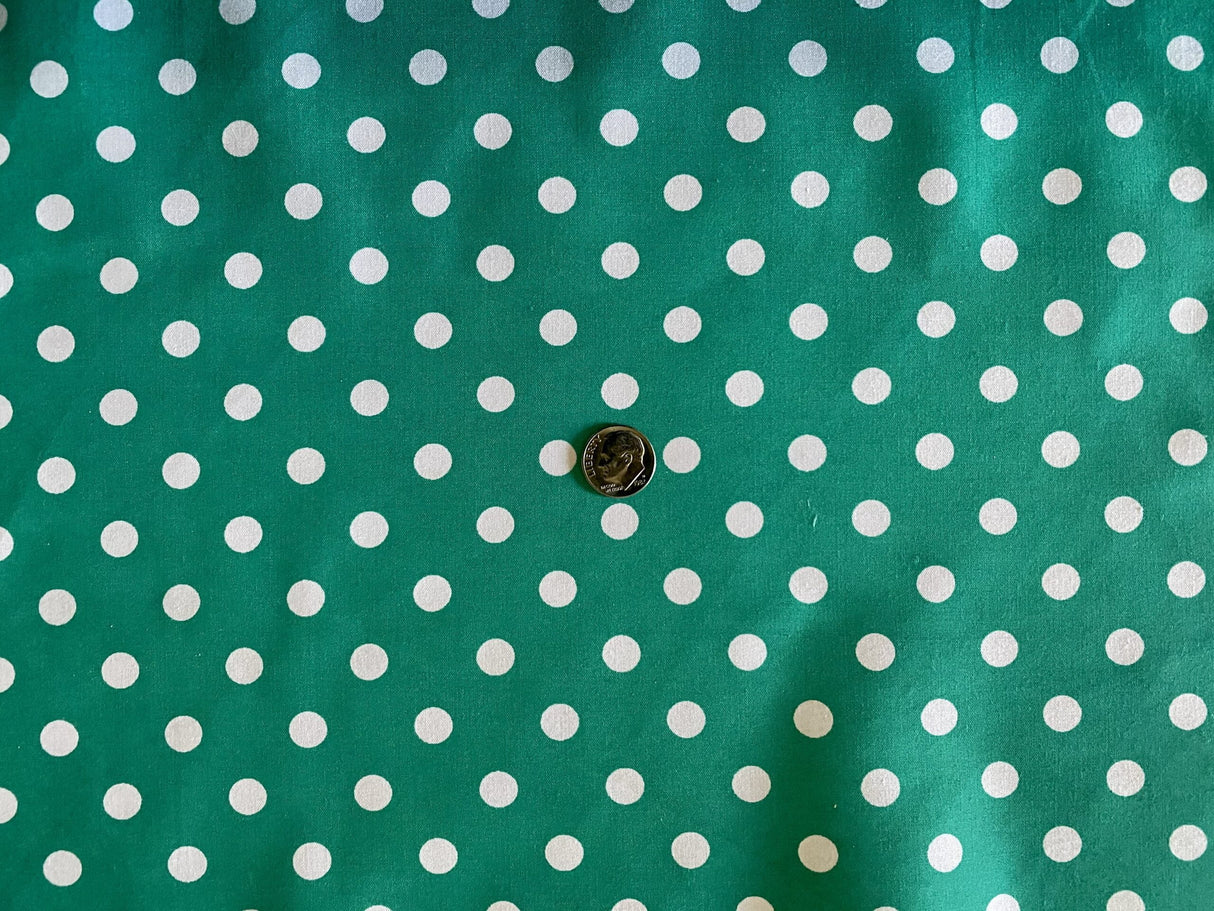 1 Yard Multi-Color Small Polka Dot Poly Cotton Fabric for Crafts Bedding Sewing Masks 60" Width