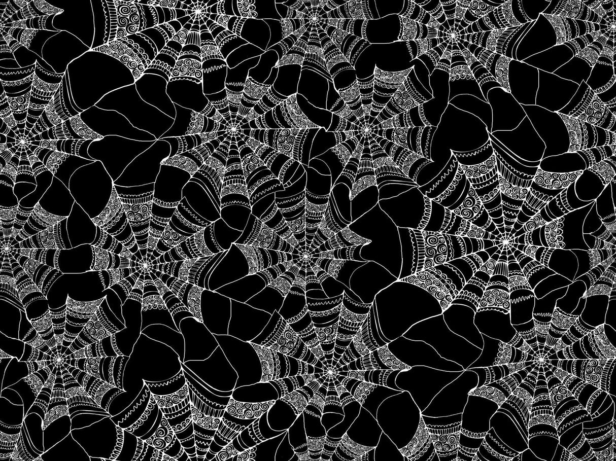 Quilting Cotton Halloween Patterned Web Fabric 100% Cotton