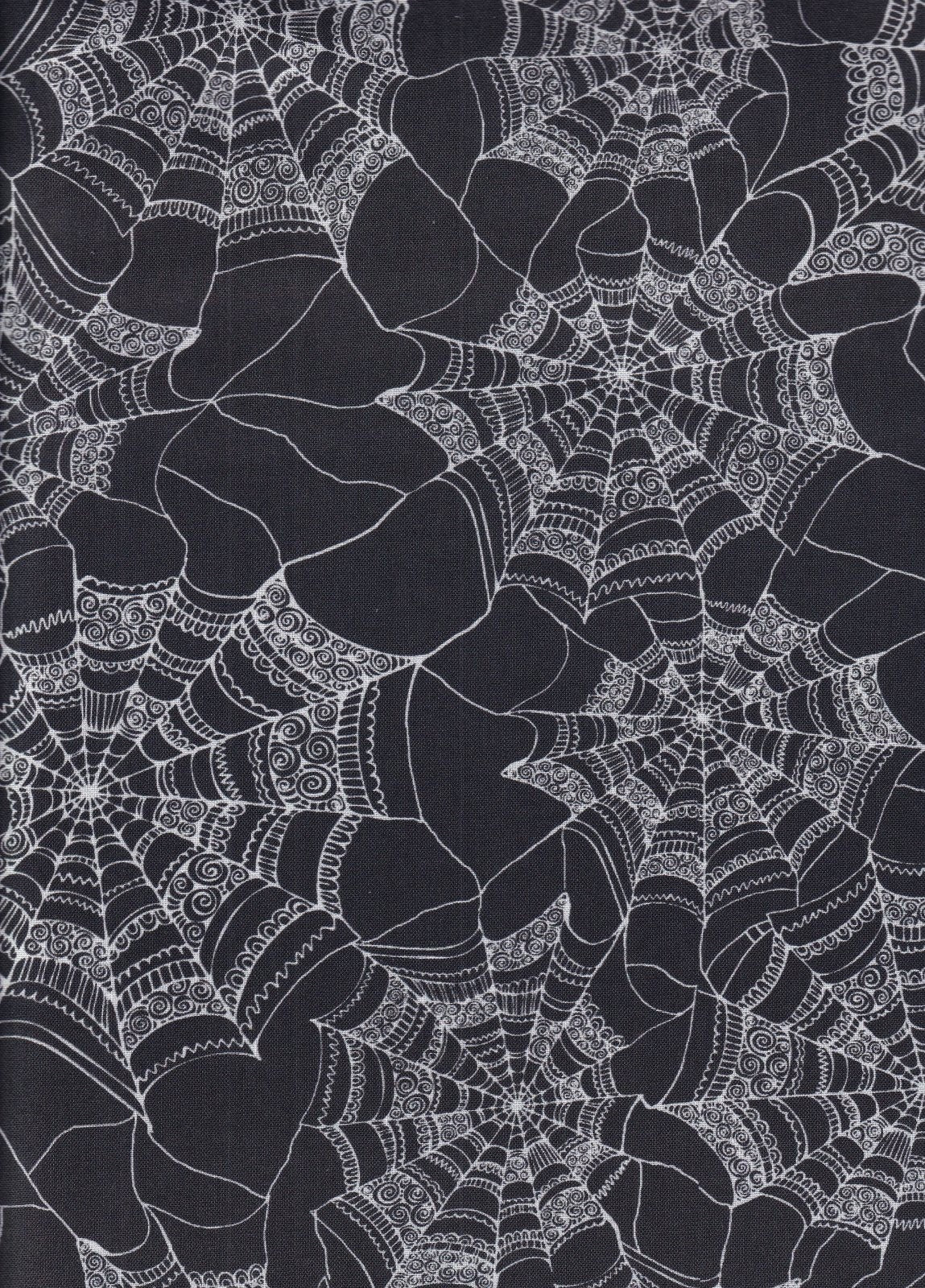 Quilting Cotton Halloween Patterned Web Fabric 100% Cotton