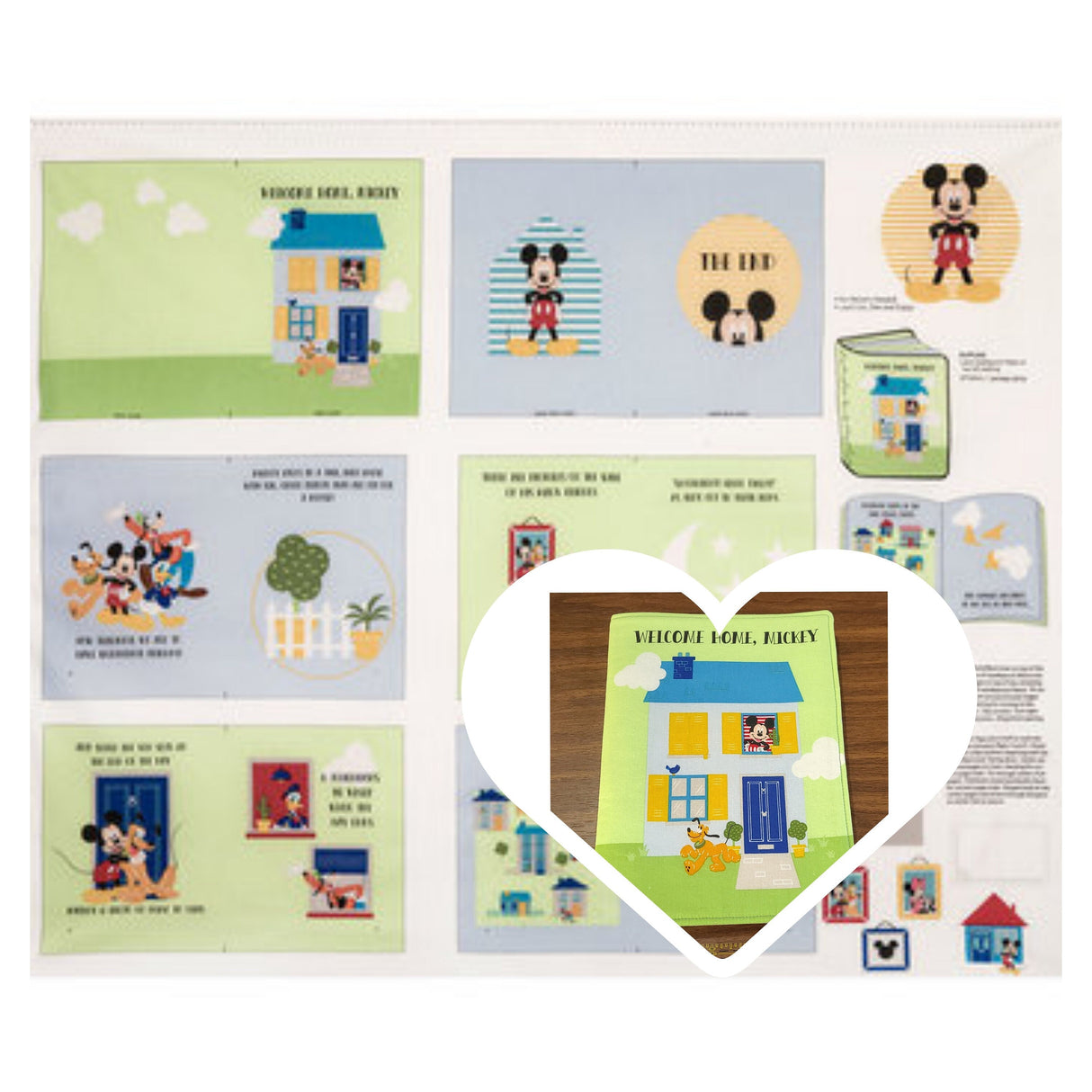 Fabric Panel Spring Creative Mickey Soft Book Cotton