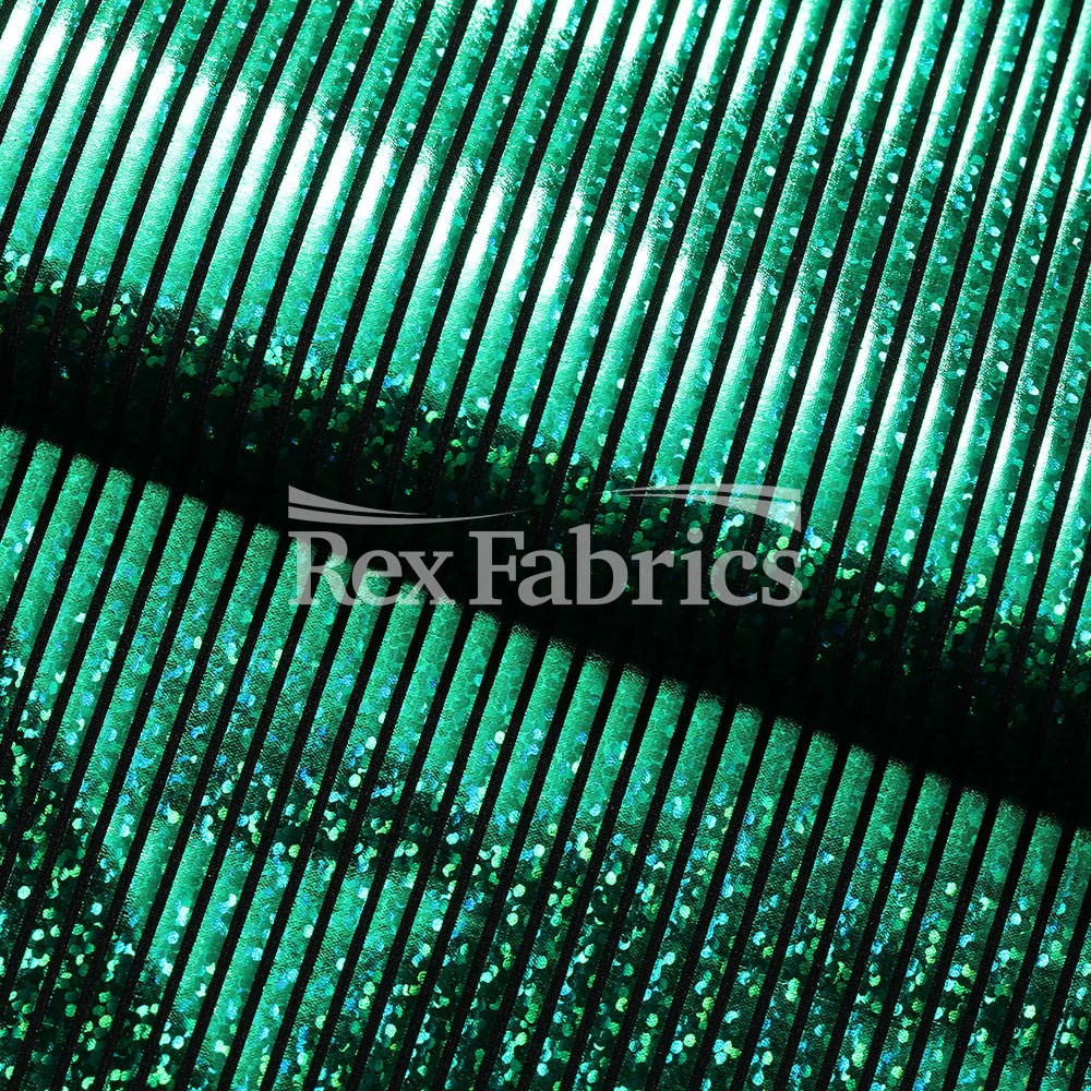 Stars Stripe Holo Nylon Spandex Fabric - Black Ground Hologram Star/Stripe Pattern, 58/60" Width (1 Yard)