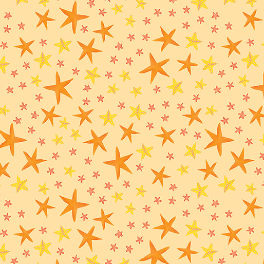 Cotton Quilting Fabric Starfish Soiree Sand 44/45"
