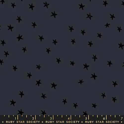 Cotton Print Starry New Charcoal 43/44 Fabric