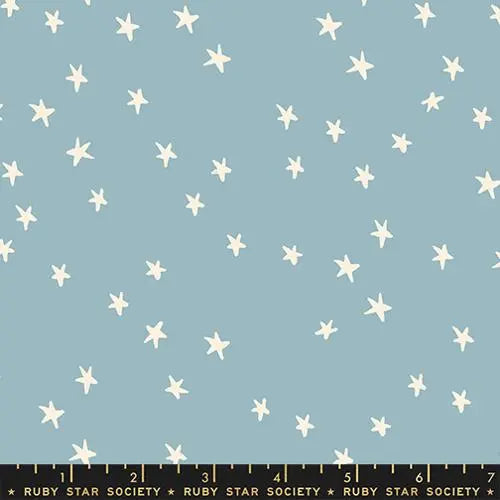 Cotton Print Starry Soft Blue Fabric 43/44"