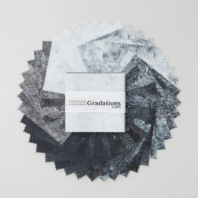 Cotton Charm Pack Stonehenge Gradations II Graphite Chips