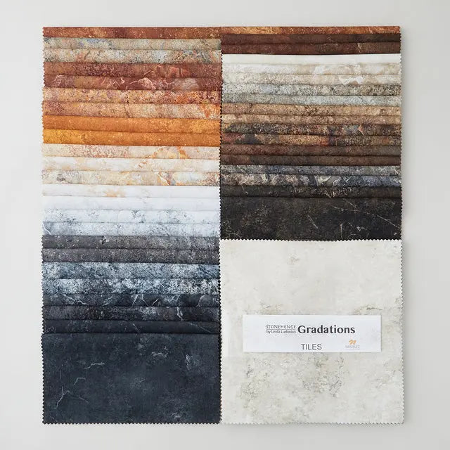 Cotton Pre-Cut Layer Cake Stonehenge Gradations II Mineral Tiles 10" Squares