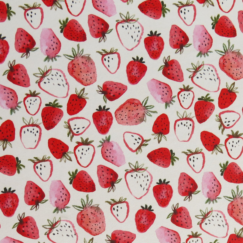 Swim Knit Poly Spandex Strawberries and Creme
