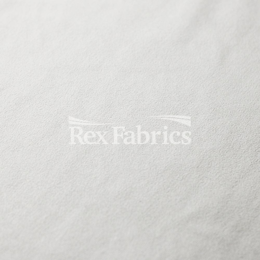Stretch Suede Polyester Spandex Fabric - White, Solid, 58/60" Width, PFP (1 Yard)