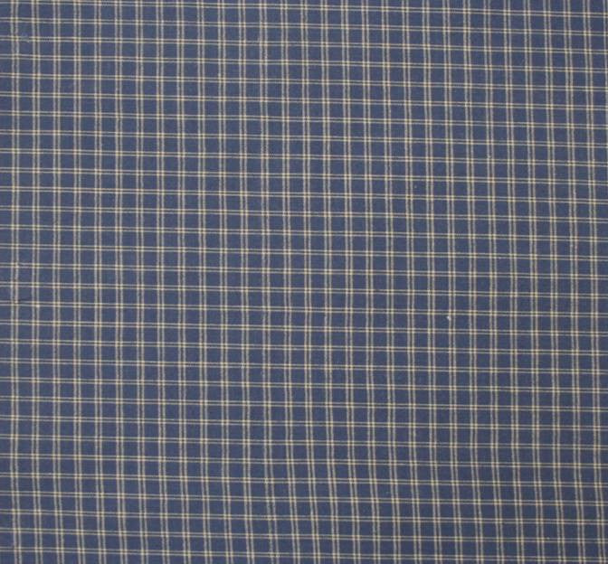 Stretch Cotton Poplin M391 Plaid Blue - Cotton Spandex Fabric, Plaid, Blue, 44/45" Width (1 Yard)