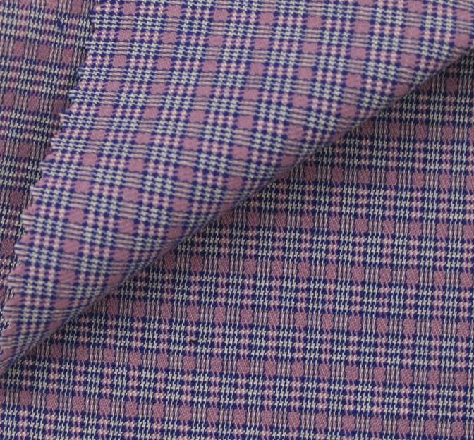 Stretch Plaid 8001 Lilac/Blue Polyester Rayon Spandex Fabric - Lilac/Blue Plaid, 44/45" Width (1 Yard)