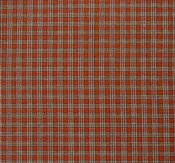 Stretch Plaid 8001 Polyester Rayon Spandex Fabric - Orange/Brown Plaid, 44/45" Width