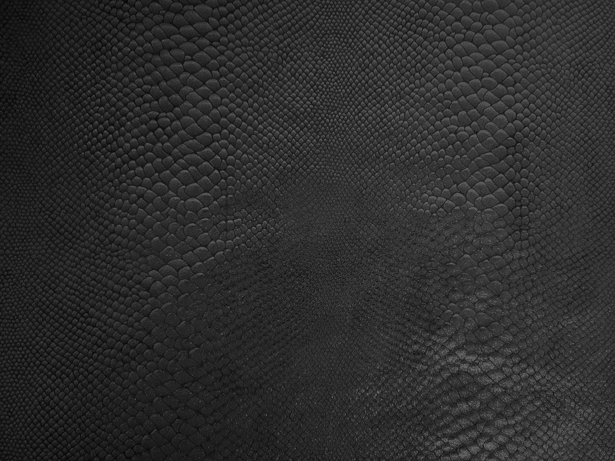 Stretchy Vegan Leather Black Crocodile Print