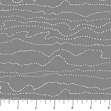 Cotton Print Strings Gray Dewfall 44/45 Fabric