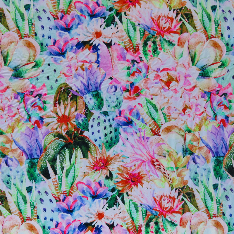 Swim Knit Succulent Garden Nylon Spandex Fabric