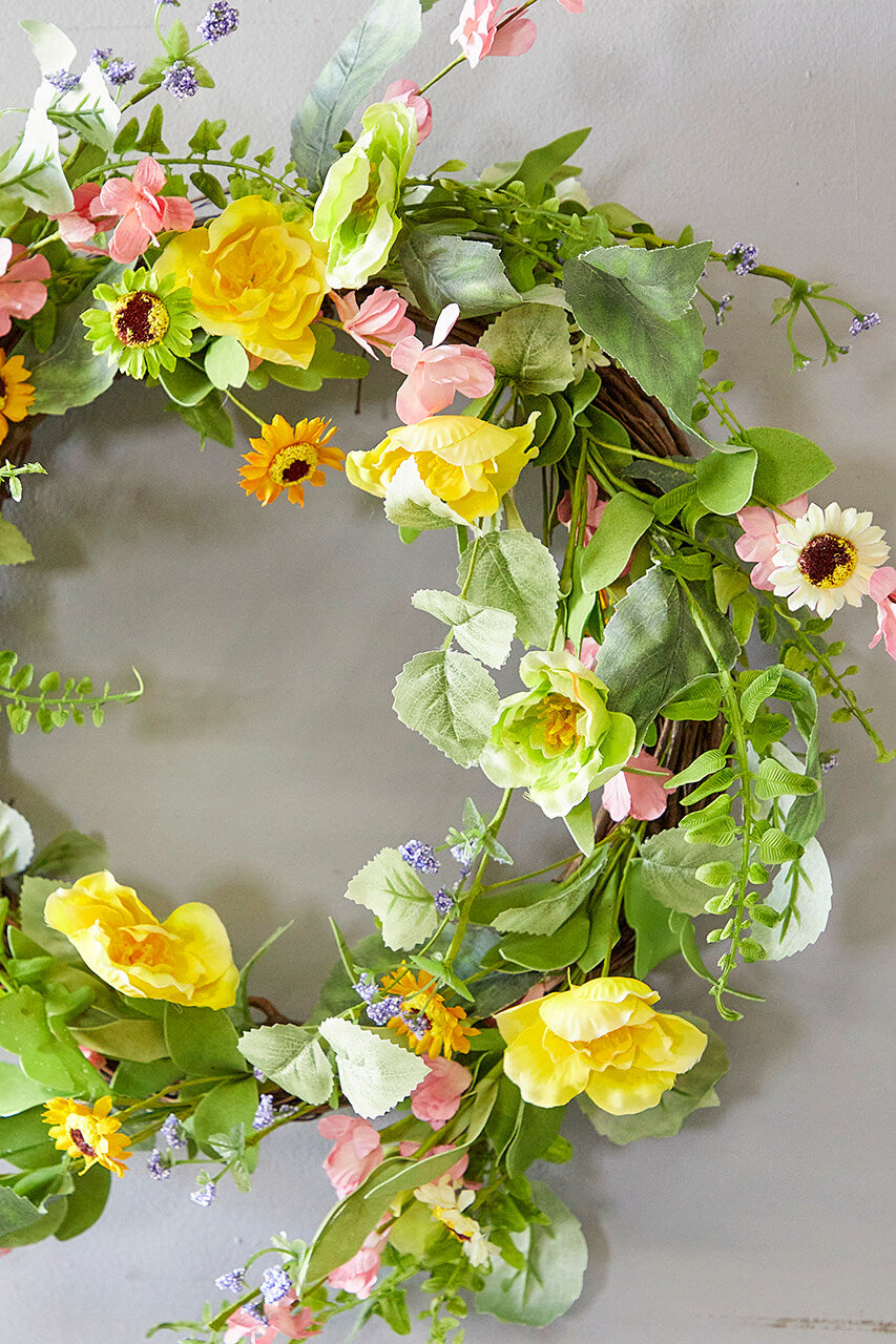 24" Mixed Flower Wreath