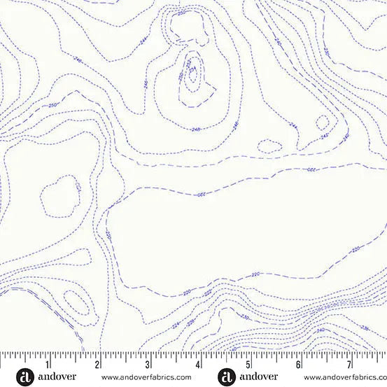 Cotton Print Sun Print Whisper Pond Topography Fabric