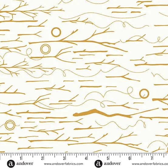 Cotton Print Sun Print Whisper Yarrow Sticks and Twine 44/45 Fabric