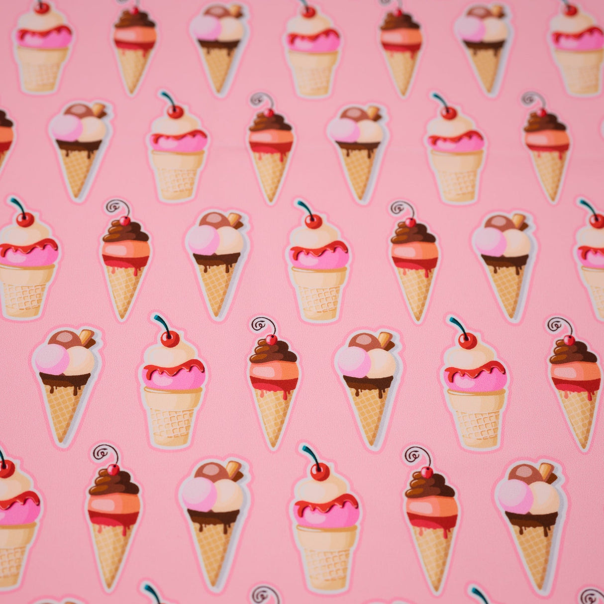 Sundae Fun Day Nylon Spandex Fabric - Blue Multi Color Print, 55/56" Width (1 Yard)