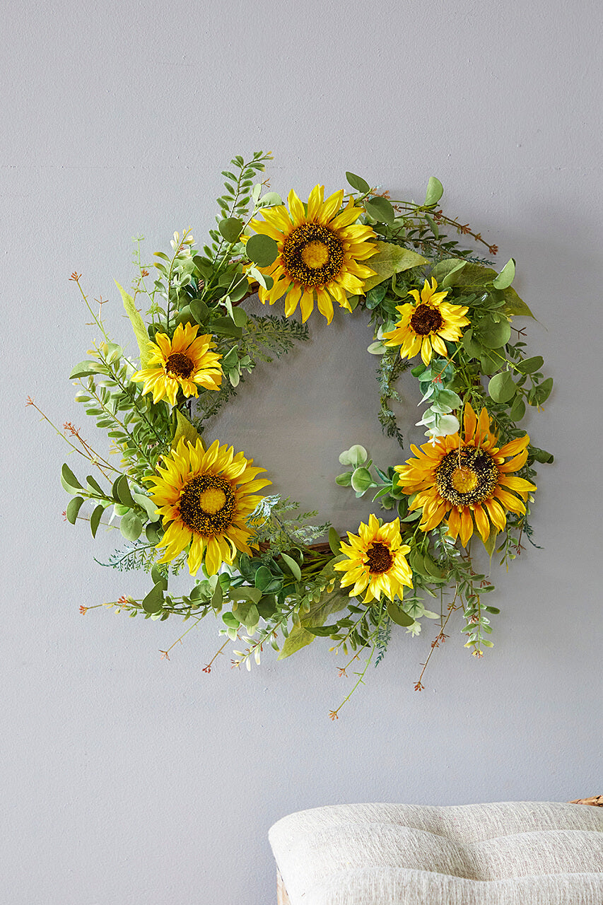 24" Sunflower Mixed Wreath