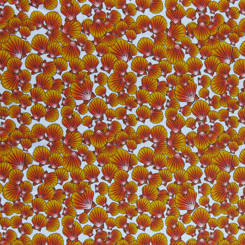 Swim Knit Nylon Spandex Sunrise Seashells 4-Way Stretch