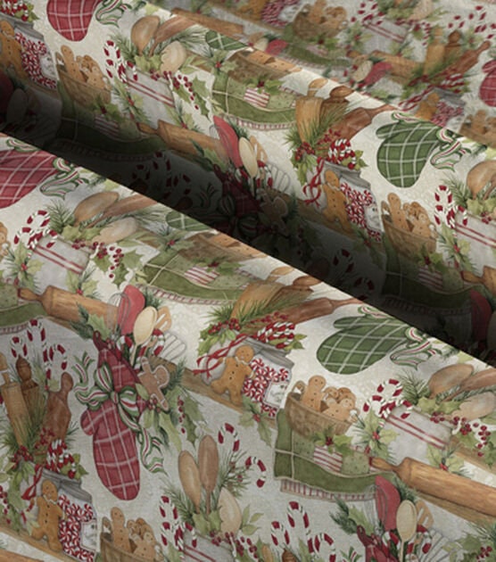 Quilting Cotton Susan Winget Gingerbread Kitchen Christmas
