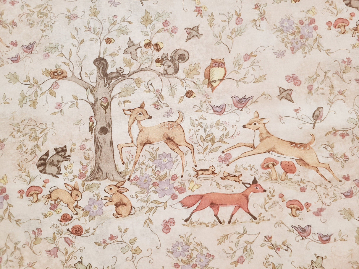 Quilting Cotton Woodland Buddies Nursery Susan Winget