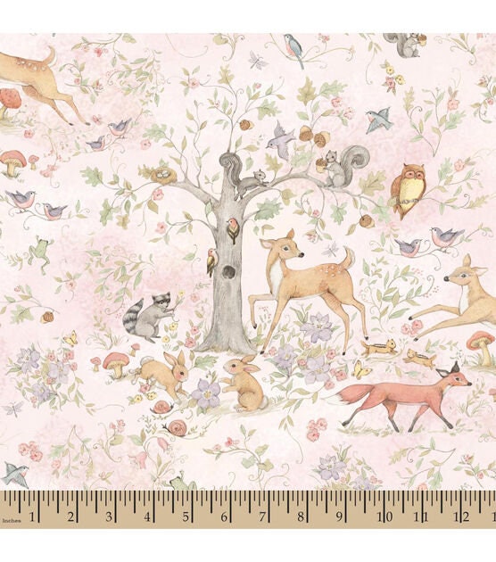 Quilting Cotton Woodland Buddies Nursery Susan Winget