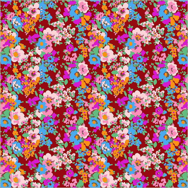 Cotton Fabric Sweet Talk Leann Crimson 44/45"