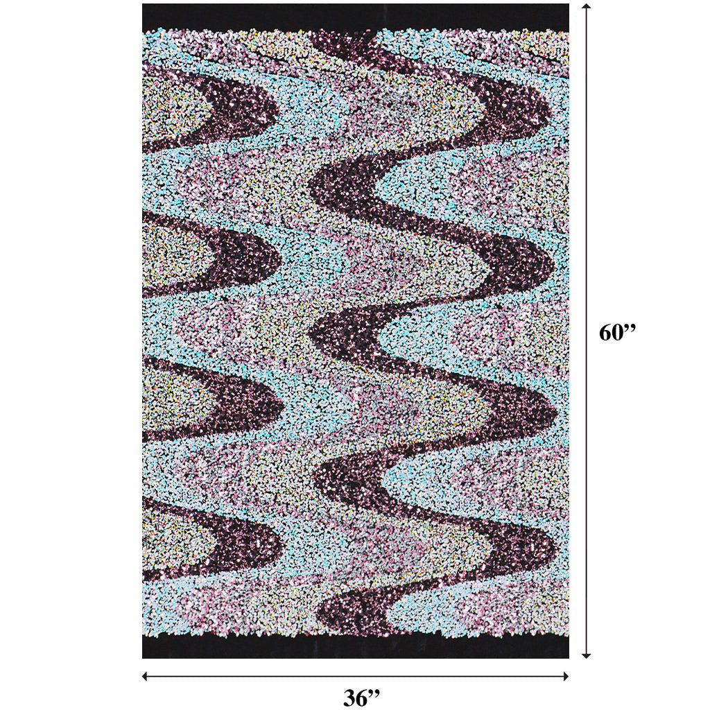 Swell Stretch Velvet Sequin Polyester Velvet Spandex Fabric - Embroidered Sequins, 60" Cut Width, 46/47" Usable Width (1 Yard)