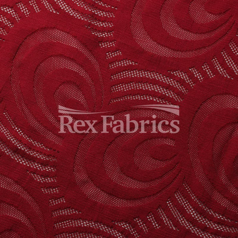 Swirl Lace Nylon Spandex Fabric - 4-Way Stretch, Swirl Pattern, 58/60" Width, 175 GSM, 6 Colorways (1 Yard)