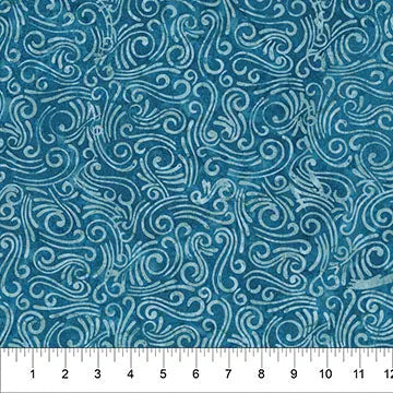 Cotton Wideback Fabric Swirls II Blue 108"
