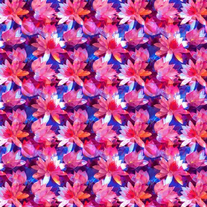 Cotton Wideback Fabric Pink Translucence Flowers 108"