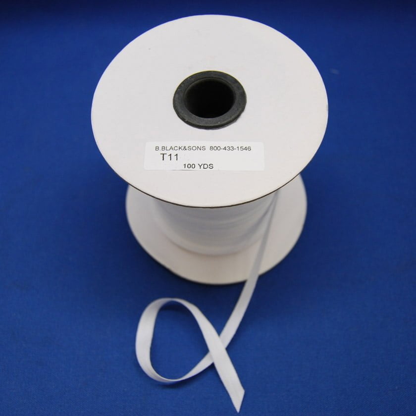 Fine Cotton Edge Tape Cotton Fabric - White, 3/8" Width (100 Yard Roll)
