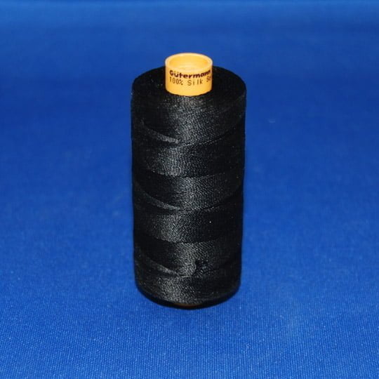 100 Percent Silk Button Hole Thread - Silk Thread, Black, 437 Yards