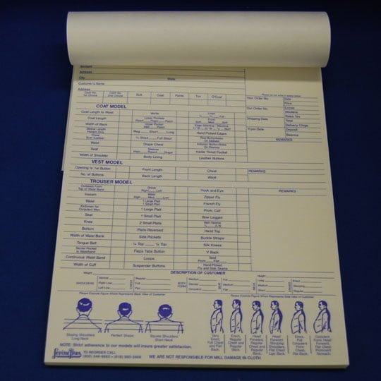 Tailor's Measurement & Alteration Book - Notions Fabric (8 1/4" X 10 1/2")