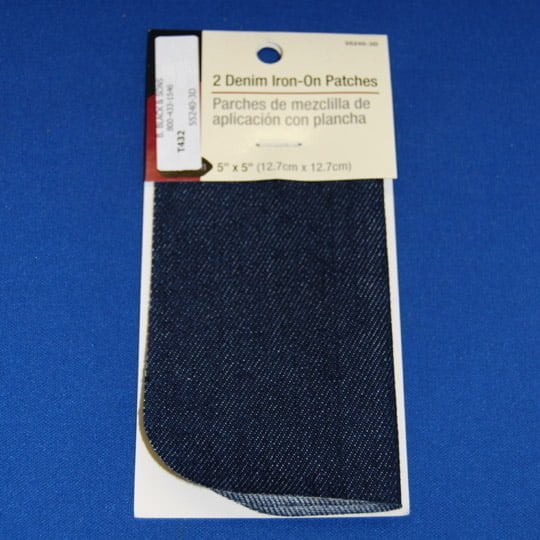 Iron-On Denim Patches Denim Fabric - Dark Blue, Faded Blue, Light Blue, White, 5" X 5"