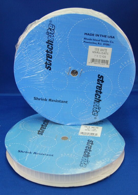 Polyester Non-Roll Elastic Fabric - White, 3/4"|1" Width